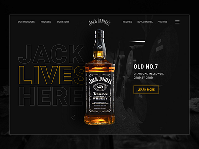 Friday mood concept black bottle concept dailydesign dark theme figma minimalism outlines product typography ui web webdesign website website design whiskey