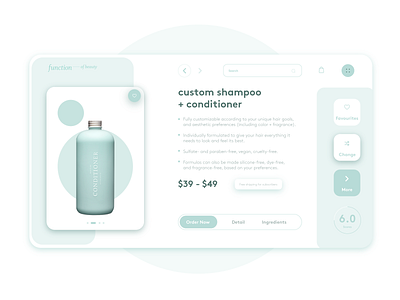 function of beauty _____ Product Page apple beauty clean concept conditioner interface item minimal produbt search shampoo shop store tab ui uiux web webdesign