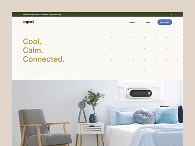 Kapsul Website air conditioner blue branding clean digital flat minimal product design shopify simple ui ux web website