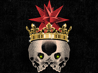 KING OF NOTHING aesthetic cartoon character design geometric gold graphic design illustration lofi retro shape skull vector vintage