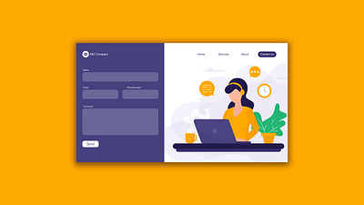 Contact Us contact us dailyui design email illustration purple text ui ux vector yellow