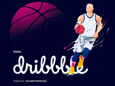 Debut Dribbble shot art basketball debuts debutshot dribbble firstshot illustration illustrator typography vector