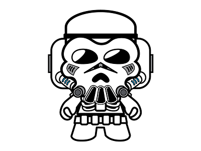 Skulltrooper chibi design enamel pin kawaii parody pin product design sci fi science fiction vector art