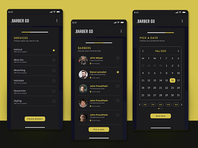 Order Screen | .BarberGO App app barber barber shop cart dark darkmode ecommerce ios order payment screen