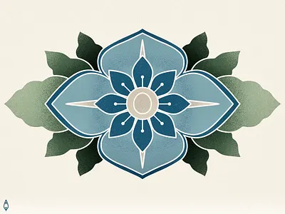 Boy Blu art bold bright color drawing flower illustration minimal nature print procreate symmetrical art symmetry