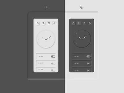 clock alarm app appdesign clock design neomorphism night mode ui uidesign ux