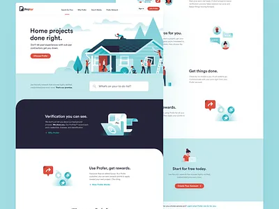 Profer Website Layout branding design home house layout roofing typography ui ux website