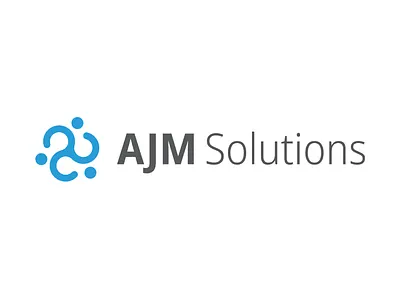 AJM Solutions Logo branding design icon logo typography