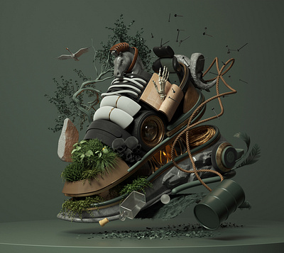 Sneaker Concept 3d adobe cinema4d design graphic design illustration inspiration modern octane sneakers