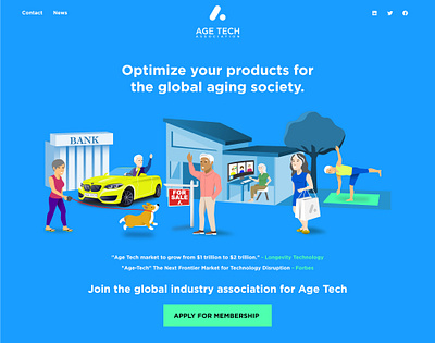 Age Tech Association - Teaser (Website Design) affinity designer community design graphic graphicdesign illustration illustrator old man product senior ui uidesign ux vector