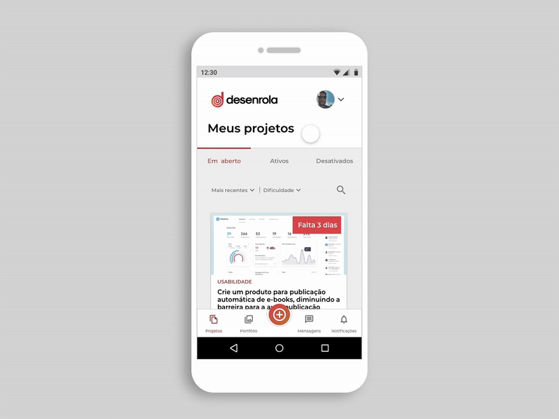 Desenrola App animation app app design colorful design gradient mobile product ui ux