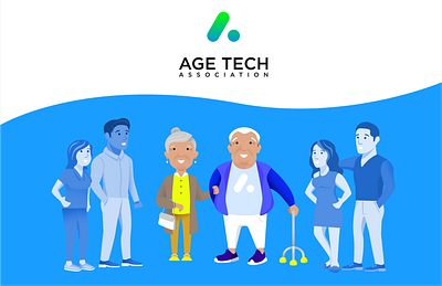 Age Tech Association - Illustration affinity designer aging citizen design digital artist digital design graphic illustration illustrations people senior senior living vector website