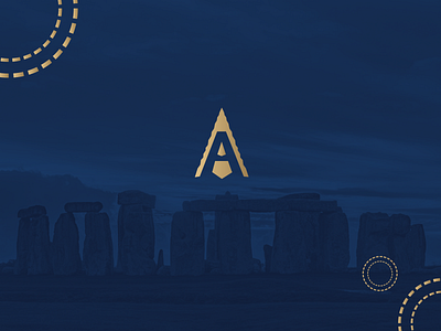 Amesbury History Centre Logo arrowhead brand branding challenge competition concept creative design entry gold gradient history icon jrdickie logo museum solstice stonehenge