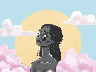 Moon child 2d character character characterart characterdesign childrens illustration digital painting digital2d dtiys illustration moon photoshop photoshop art