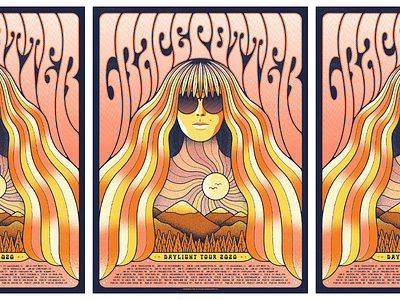 Grace Potter // Daylight Tour daylight tour gig poster grace potter illustration landscape portrait psychedelia psychedelic screenprint sunglasses