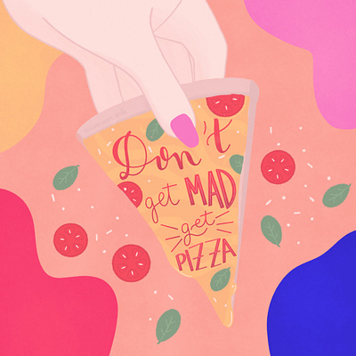 Pizza lettering design hand lettering illustration lettering typography