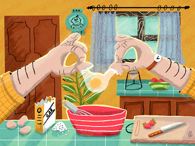 Learning to bake article bakery digital drawing illustration magazine photoshop