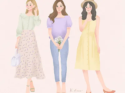 Pastel character character design fashion fashion illustration girl illustration illustration pastel