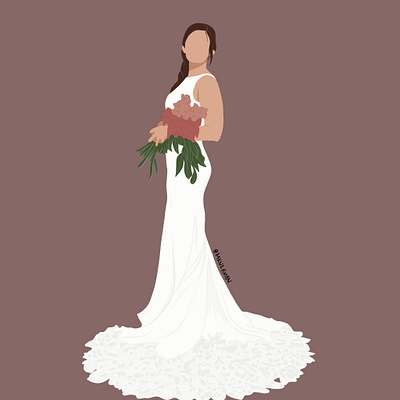 Wedding Dress Illustration adobe adobe illustrator bridal bride design digital art digital arts digitalillustration flat illustration ipadproart procreate wedding wedding dress wedding illustration weddings women