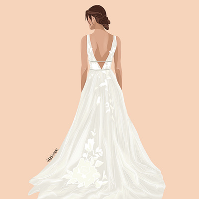 Wedding Dress Illustrations #2 adobe bridal bride design digital illustration digitalart fashion fashion illustration illustration ipadproart procreate wedding wedding card wedding dress wedding gown