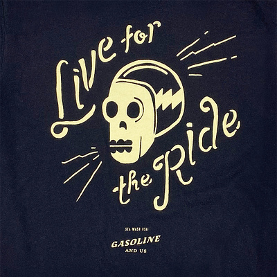 Live For The Ride // Gasoline And Us gasoline and us motorcycles shirt skull typography