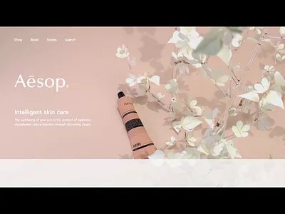 Aesop Skincare Landing Page 3d 3d animation branding design pastel ui web web design website