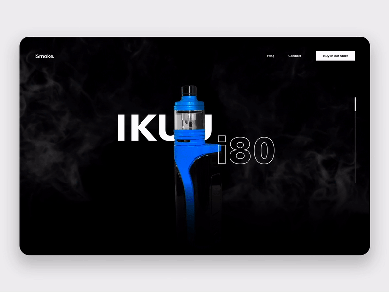 E-cigarette website animation blue cigarette landingpage photography scroll animation smoke ui design webdesign website