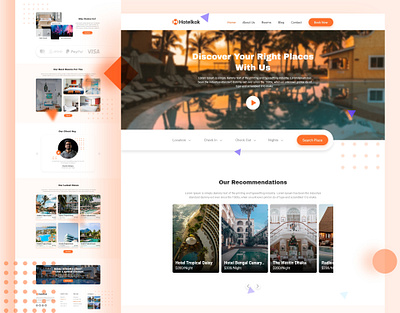 Hotel Booking Landing Page | Adobe XD 2020 agency business minimal landgin page website template