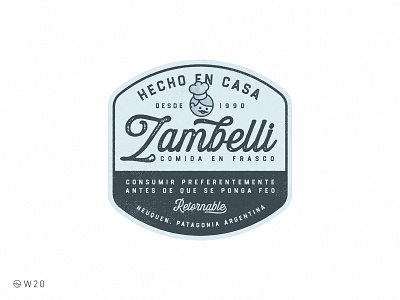 W20 - Zambelli: Comida en Frasco badge brand branding design food illustration label lettering logo packaging retro sticker vintage