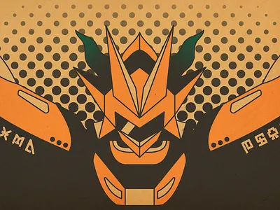 Magnamon anime comic art digimon digital fan art flat design illustrator japanese mecha pop art