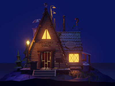 Mystery S Hack - Gravity Falls - Animation 3d 3d animation 3d art animation art blender blender3d dribbble graphic gravity falls illustration magic mystery shack shots