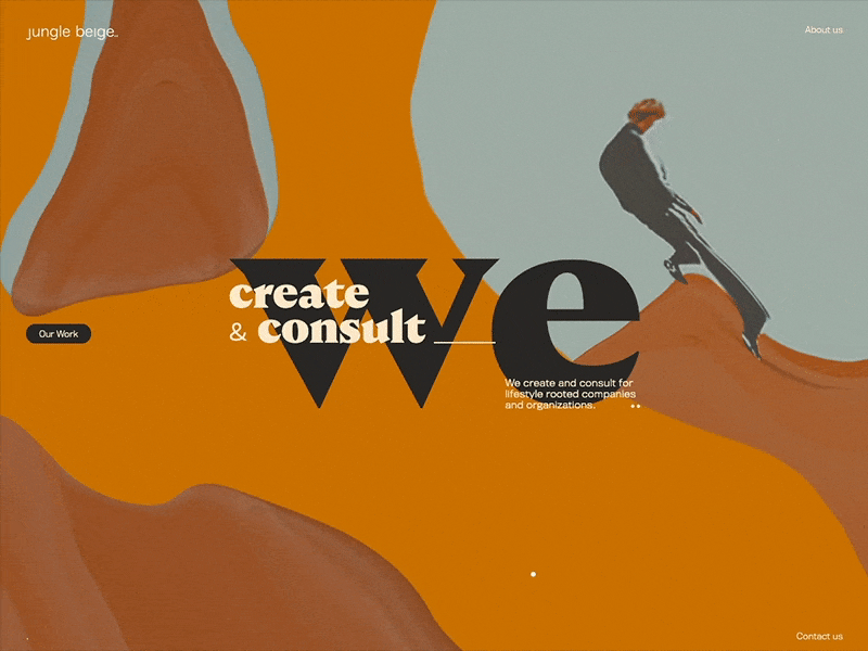 Jungle Beige 2020 — Intro & Home agency animation design hover hover effect interaction interface introduction javascript loader loader animation motion pixi portfolio preloader shader transition typography ui website