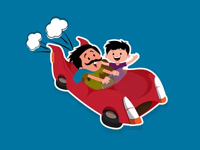 Father and Son illustration illustrator stickers