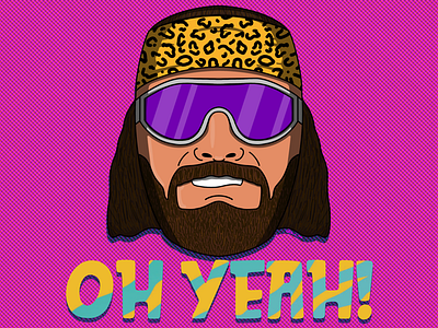 Oh Yeah! Be Savage! character illustration macho man nwo randy savage slim jim wrestlemania wrestling wwe