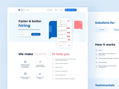 Hirechat flat icon minimal ui ux vector web webdesign website