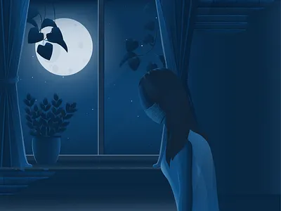 Dance Of Death classic blue coronavirus covid19 dark room design digital artwork hero banner hero image illustration infected isolated moonlight night pantone2020 poster design quarantine life vector vector illustration