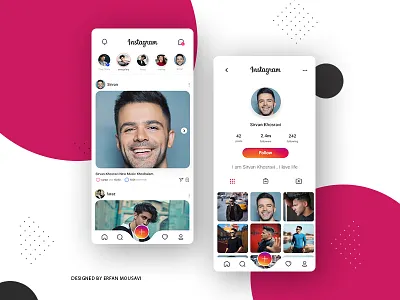 instagram ui concept android app concept design designer erfan mousavi instagram ios social socialmedia ui ui design uidesign uiux ux ux design