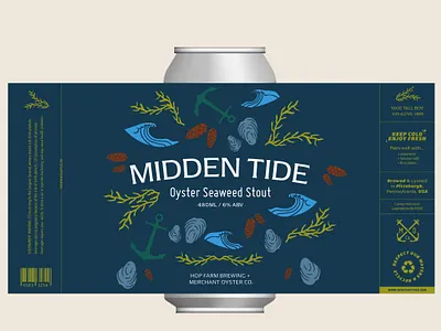 Oyster Stout Beer Label adobe illustrator beer beer label beer label design brewery illustration illustrator microbrewery nautical navy pittsburgh tall boy