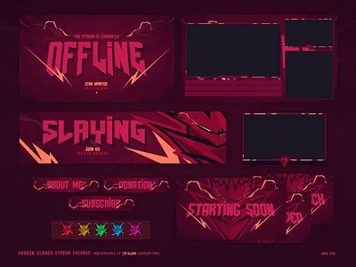 Epic Twitch Overlay For Streamers - Dragon Slayer 2d branding cool design design for streamers dragon dragon mascot logo esports mascotlogo starter pack stream package streamer streamerlogo twitch twitch design vector