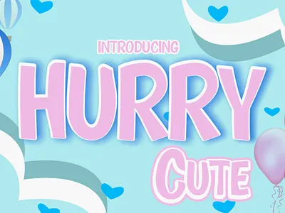 hurry cute Font branding cute design font illustration logo modern font professional quote typeface