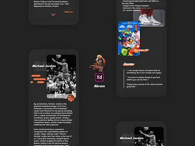 Micheal Jordan flat Informative mobile app app design flat landingpage ui web