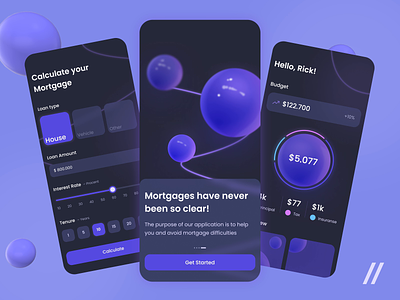 Mortgage Services App animation app app design calculator calendar dashboard design finance mibile mortgage motion ui ui design uiux ux