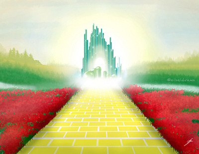 The Wizard Of Oz Landscape art artist artwork background digital art digital painting dorothy drawing fan art illustraion illustration art the wizard of oz visual development