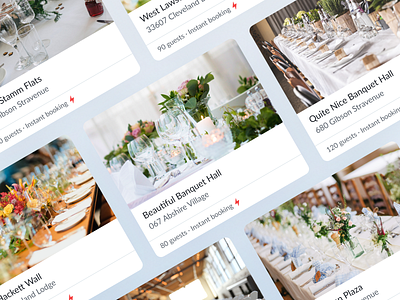 Place Cards 2020 app app design banquet booking card cards clean clear design event hall icon minimalistic photos product design ui uiux unsplash ux