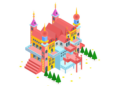 Isometric Design - Palace architecture castle design fairy fairy tale graphic graphic design graphics illustration information information design isometric isometric art isometric design isometric illustration isometry palace vector