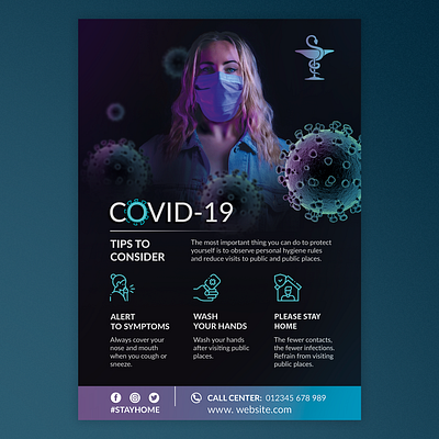 Flyer covid 19 covid design poligraphy