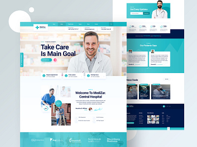 Medixer Health & Clinic Website Design footer header hospital website landingpage medical medical app medical care medical design medical website medixer portal psd service theme ui ui design ux ux design website