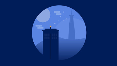 Night Of Tardis affinitydesigner doctor who flat flat design illustration