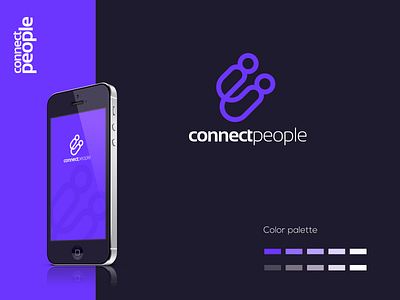 Connect People app branding design flat icon logo minimal ui ux vector