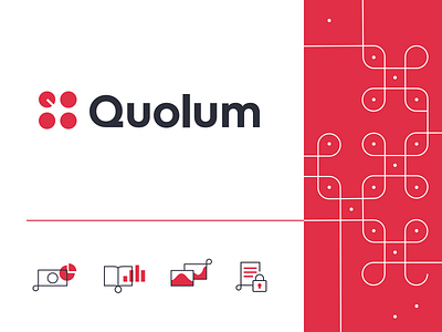 SaaS Logo & Iconography: Quolum branding branding and identity branding concept branding design design geometric geometry icon icons kolam logo typography